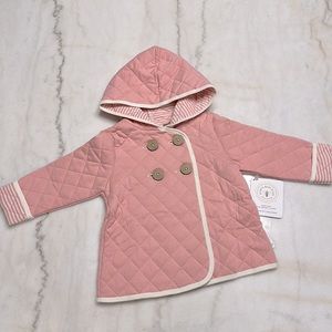 NWT BURT’S BEES BABY • Baby Quilted Hoodie Coat - 12M